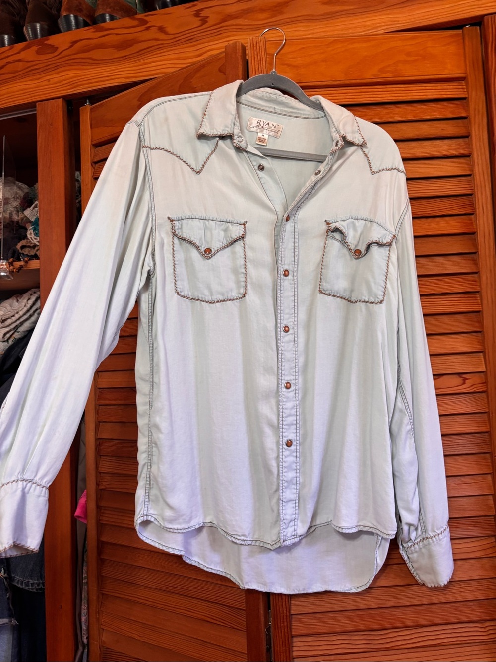 Ryan Light Wash Button-Down Shirt - Pale Blue